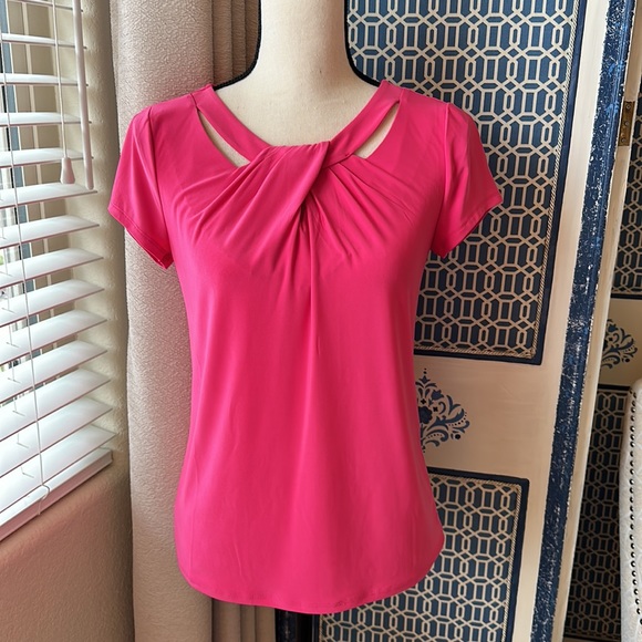 White House Black Market Tops - Bright Pink WHBM Short Sleeved  Top